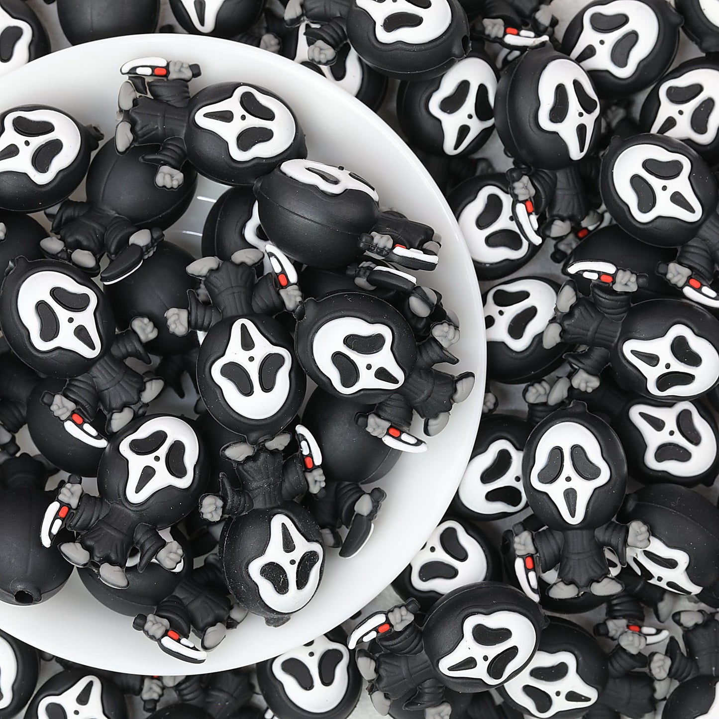 Silicone 3D Focal Beads Ghostface Front View Knife Accessory
