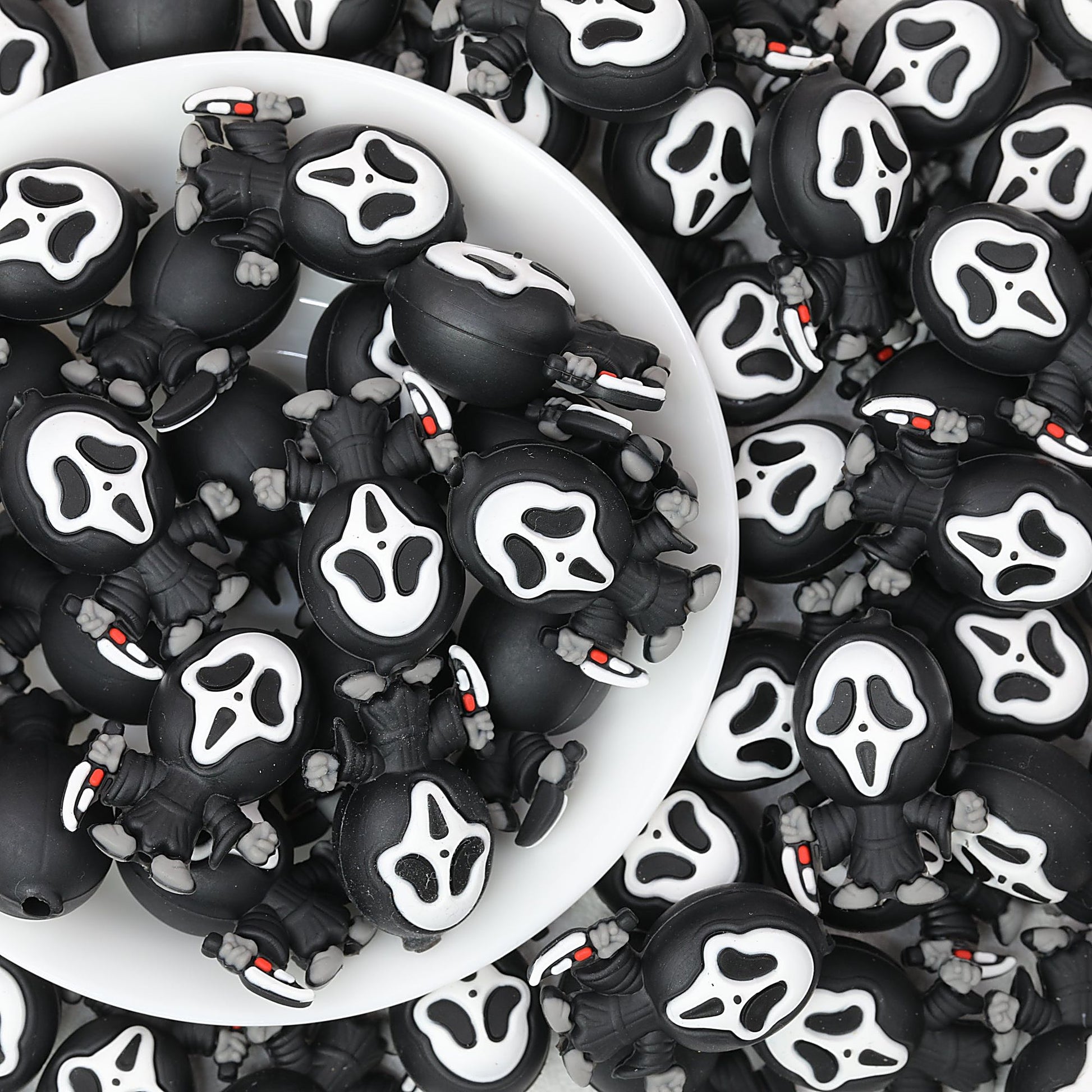 Silicone 3D Focal Beads Ghostface Front View Knife Accessory