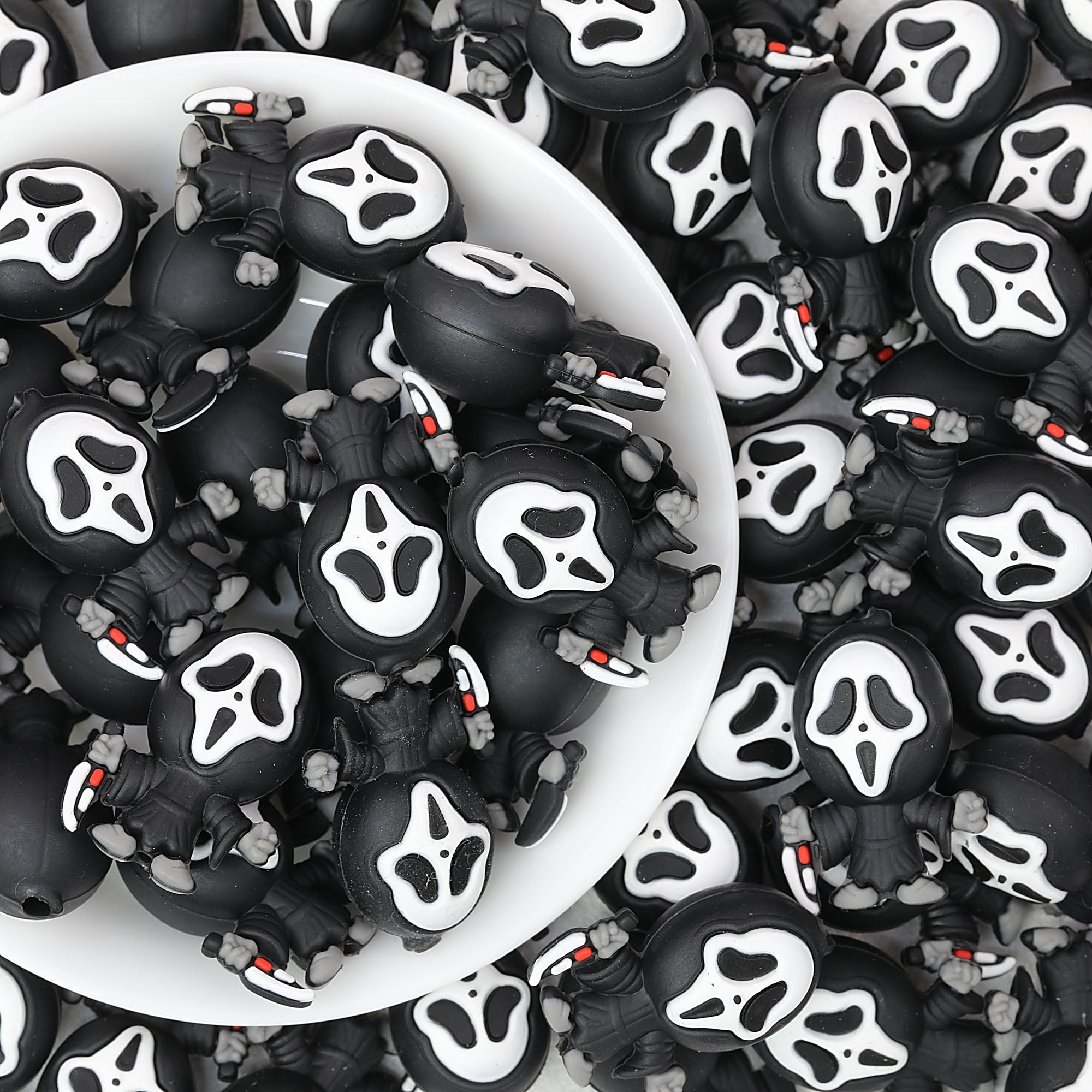 Silicone 3D Focal Beads Ghostface Front View Knife Accessory