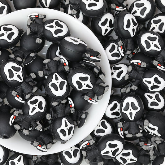 Silicone 3D Focal Beads Ghostface Front View Knife Accessory