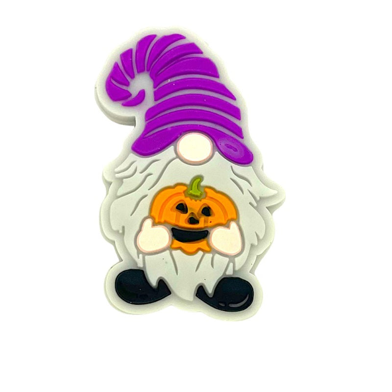 Silicone Focal Beads Halloween Gnome Holding Pumpkin 20pcs