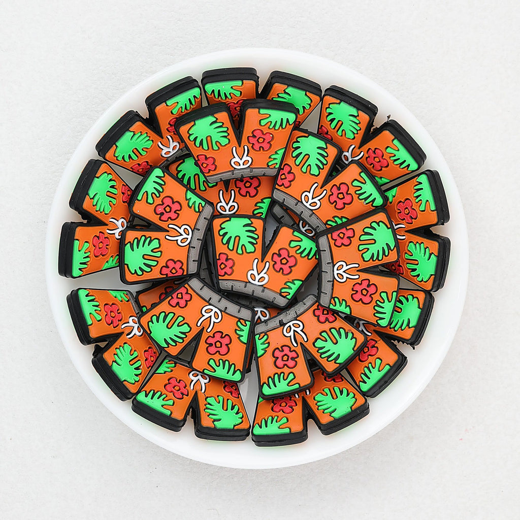 Summer Style Silicone Focal Beads Tropical Shorts Pattern 20pcs