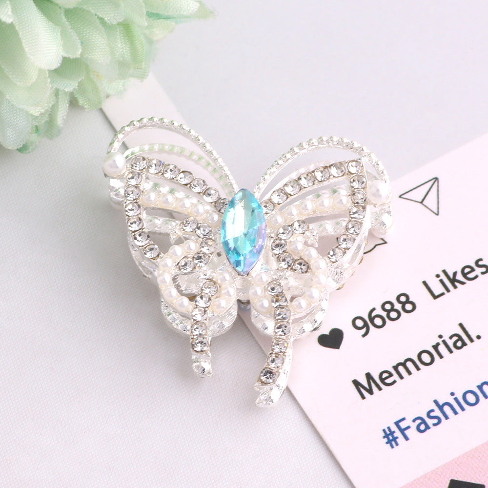 Alloy Butterfly Rhinestone Beads 31x30x11mm 3pcs 8