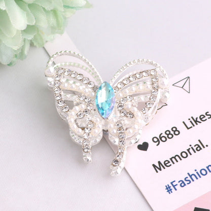 Alloy Butterfly Rhinestone Beads 31x30x11mm 3pcs 8