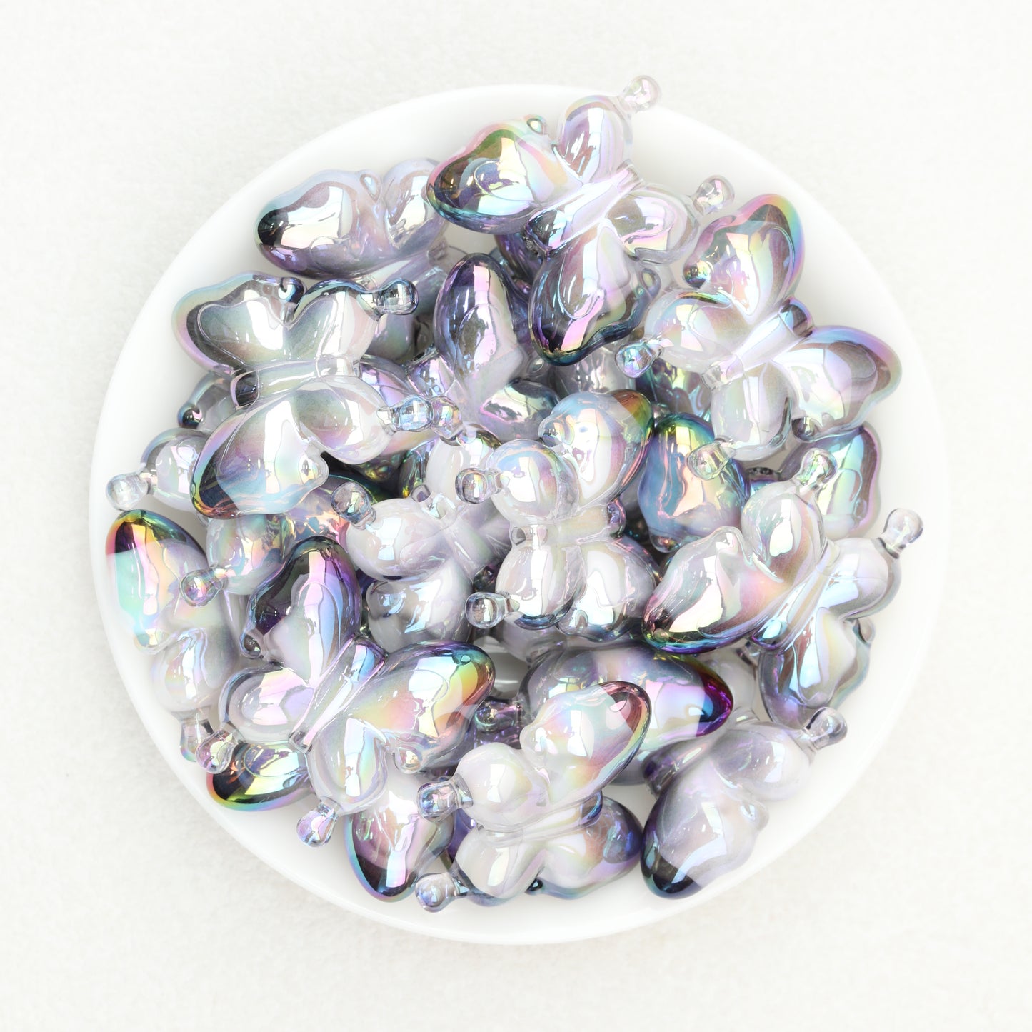 Iridescent Butterfly Acrylic Beads 29mm 10pcs 3