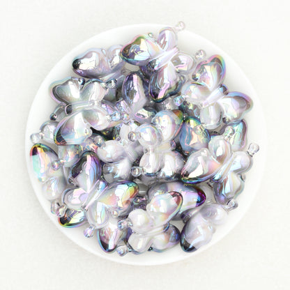 Iridescent Butterfly Acrylic Beads 29mm 10pcs 3