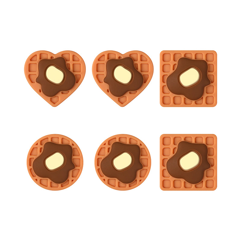 Silicone Focal Beads Vanilla Flavored Waffles Round and Heart Shapes 20pcs 7