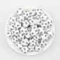 15mm Halloween Spider Web Printed Silicone Beads White Black 50pcs - Small Web