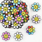 Colorful Smiley Sunflower Silicone Focal Beads 20Pcs 