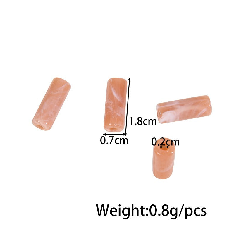 Dual-Color Tube Acrylic Beads 18x7mm Glossy Swirls 200pcs 4