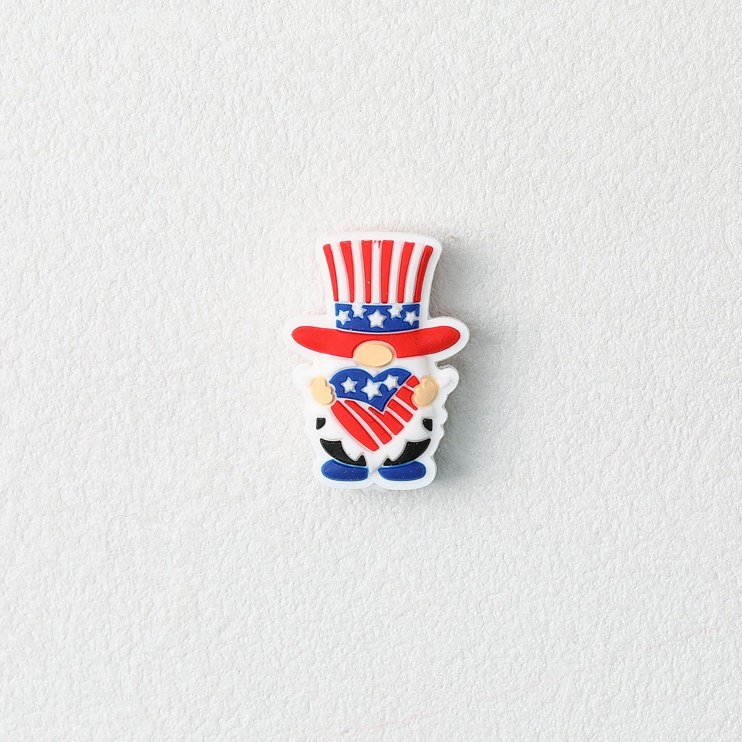 USA Independence Day Gnome Silicone Focal Beads 20pcs
