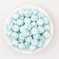 15mm Printed Pattern Silicone Beads Colorful Design 50pcs - Natural Melody
