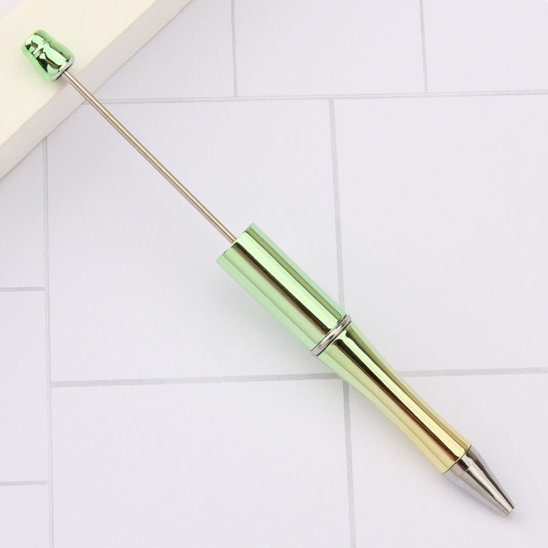 Beadable Plastic Pens Wholesale, UV Electroplated Metallic Gradient Colorful Ballpoint, 11.5mm x 145mm