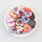 Heart Spiderweb Acrylic Beads Wholesale, Flat Halloween Design, 20mm