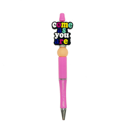 Silicone Focal Beads Come As You Are Colorful Positive Text 20pcs 3