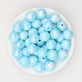 Marbled Pattern Acrylic Round Beads 16mm 50pcs - Blue
