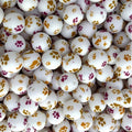 15mm Silicone Beads Golden Rose Dog Claw Print 50pcs