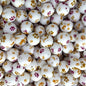 15mm Silicone Beads Golden Rose Dog Claw Print 50pcs