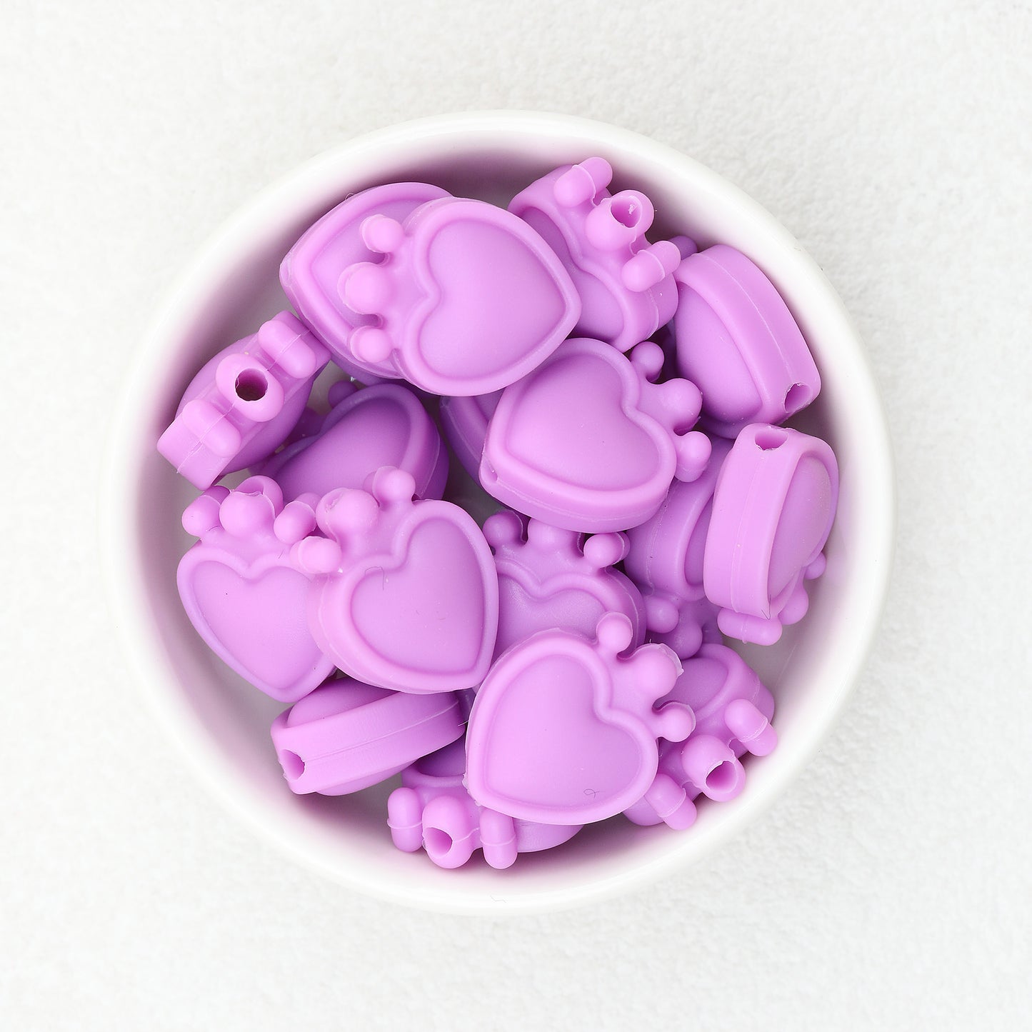 Colorful Heart Crown Silicone Focal Beads 20pcs 5