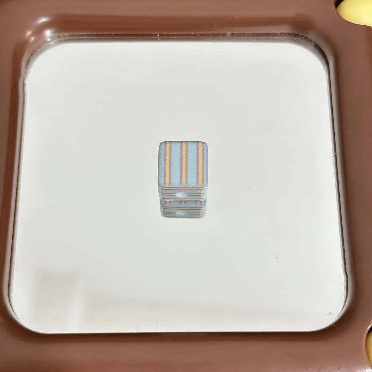 Striped Square Acrylic Beads 14mm Light Pastel Colors 10pcs 4