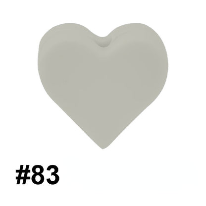 Colorful Pastel Mix Heart 14mm Silicone Beads Solid Color Matte Finish 50pcs 40