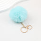 Pom Pom Keychain Fluffy Imitation Rex Rabbit Fur Ball 8cm With Lobster Clasp
