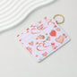 PU Card Holder Keychain Multi Patterned - A3 Love