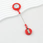 Beadable Retractable Badge Reel Watch Glow In The Dark Silicone Case Easy Pull Buckle - Red
