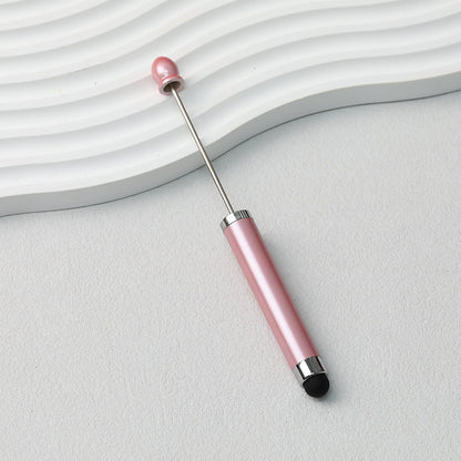Beadable Stylus Pen Plastic Multi Color 3 in 1 Function - Candy Pink