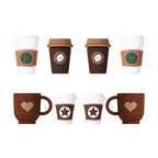 Silicone 3D Focal Beads Coffee Cup Five Pointed Star Heart Mug 20pcs 10
