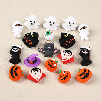 Silicone 3D Focal Beads Halloween Pumpkin Ghost Haunted House 20pcs 2