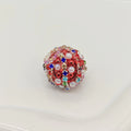 Wavy Rhinestone Beads 18mm Bubblegum Acrylic Multicolor 4pcs 6