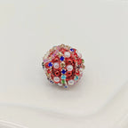 Wavy Rhinestone Beads 18mm Bubblegum Acrylic Multicolor 4pcs 6