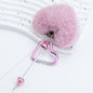 Beadable Metal Keychains With Heart Pom Poms