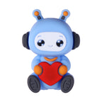 Silicone 3D Focal Beads Love Robot Holding Heart 20pcs 13