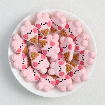 Cute Ice Cream and Animal Silicone Focal Beads 20 pcs 9