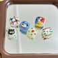 Animal Printed Square Acrylic Beads 16mm Colorful Glossy 10pcs