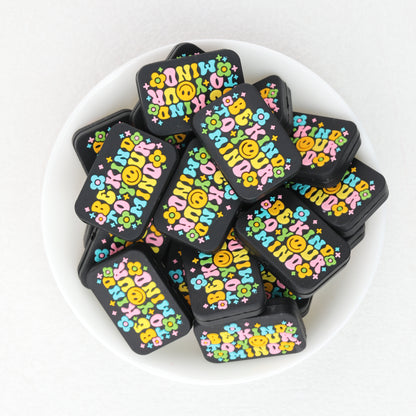 Be Kind To Your Mind Silicone Focal Beads Colorful 20 pcs