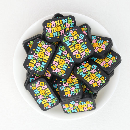 Be Kind To Your Mind Silicone Focal Beads Colorful 20 pcs