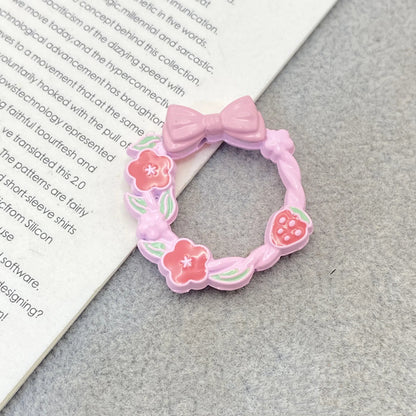Bow Wreath Metal Beads 31mm Painted Enamel Alloy 10pcs 7