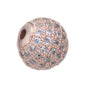 Fancy Zirconia Paved Round Brass Beads 14mm 5pcs 7
