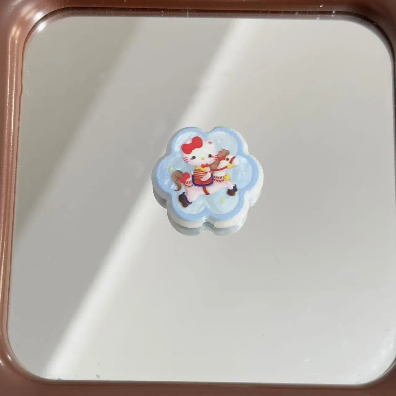 Flower Acrylic Beads 25mm Hello Kitty Pattern Pastel Colors 10pcs 6