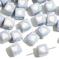 Plating Heart Square Acrylic Beads 12mm Glossy Pastel 4pcs 12