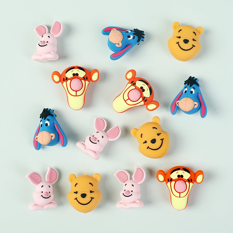 Silicone 3D Focal Beads Disney Character Avatar Smiling Face 20pcs 3