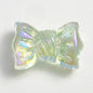 Transparent Bow Knot Acrylic Beads 14x26mm Iridescent 50pcs 12