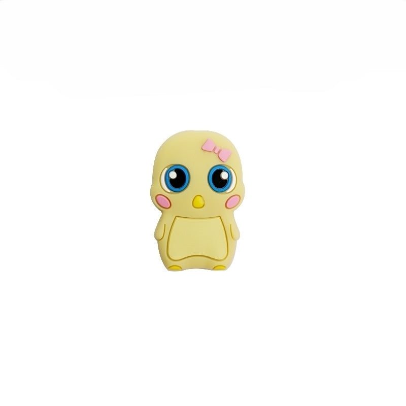 Silicone Focal Beads Little Duck Bowknot Big Eyes Pastel Colors 20pcs 8