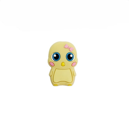 Silicone Focal Beads Little Duck Bowknot Big Eyes Pastel Colors 20pcs 8