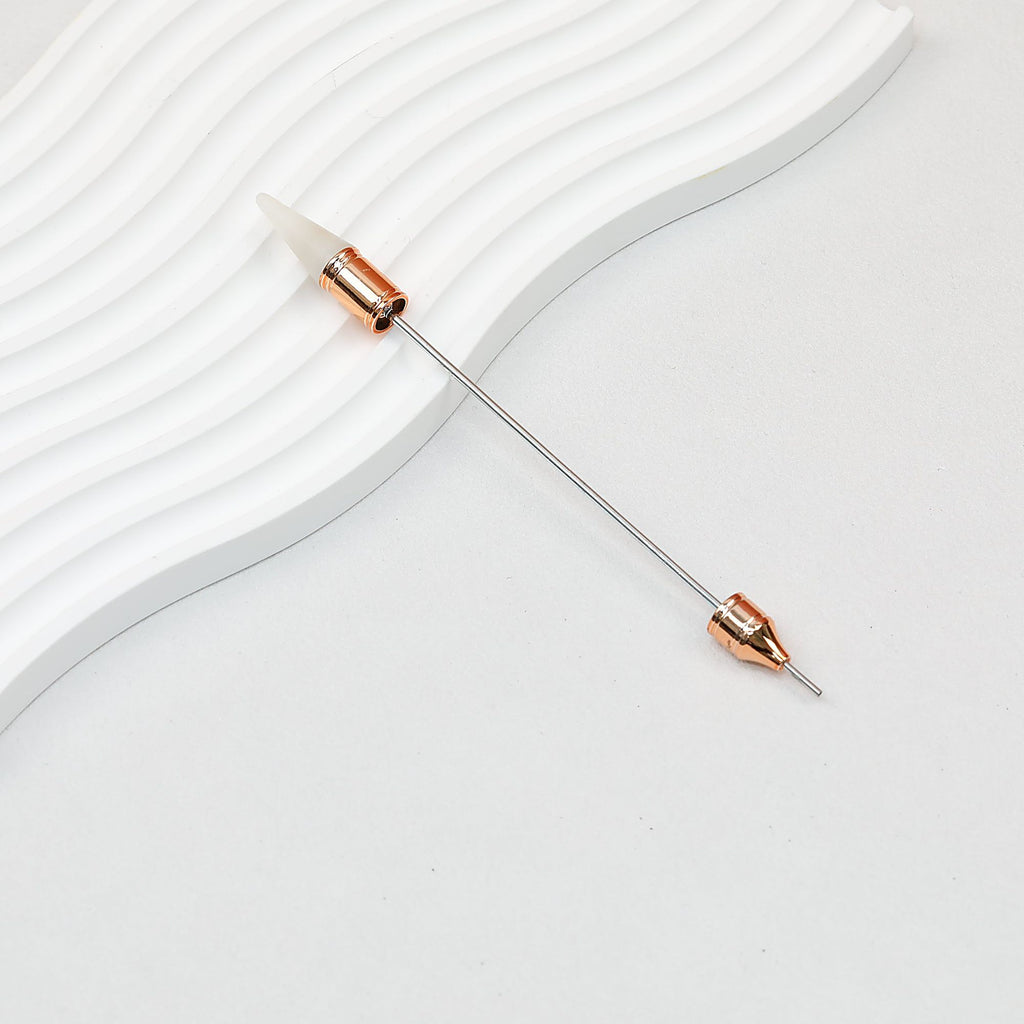 Beadable Double Head Point Drill Nail Tool Metal Handle 12.2cm - Light Rose Gold