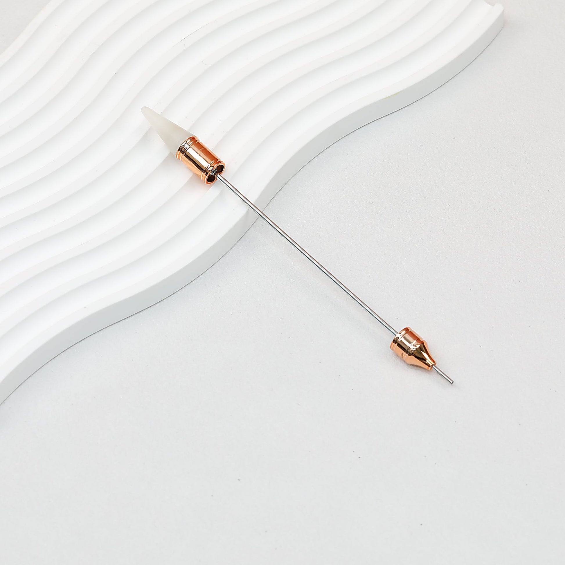 Beadable Double Head Point Drill Nail Tool Metal Handle 12.2cm - Light Rose Gold