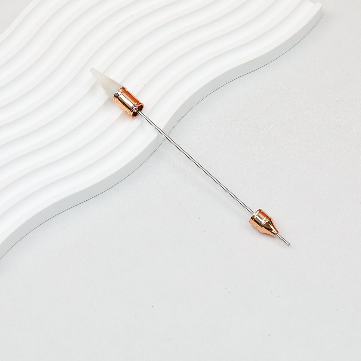 Beadable Double Head Point Drill Nail Tool Metal Handle 12.2cm - Light Rose Gold